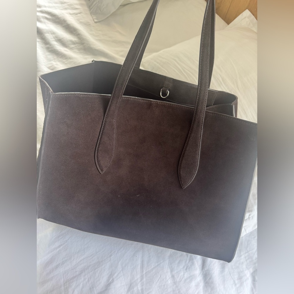 Massimo Dutti Elegant Brown Suede Tote Bag - Picture 7 of 11